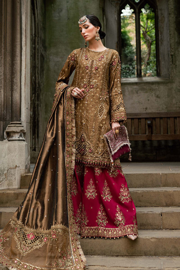 3 Piece Embroidered Raw Silk Suit